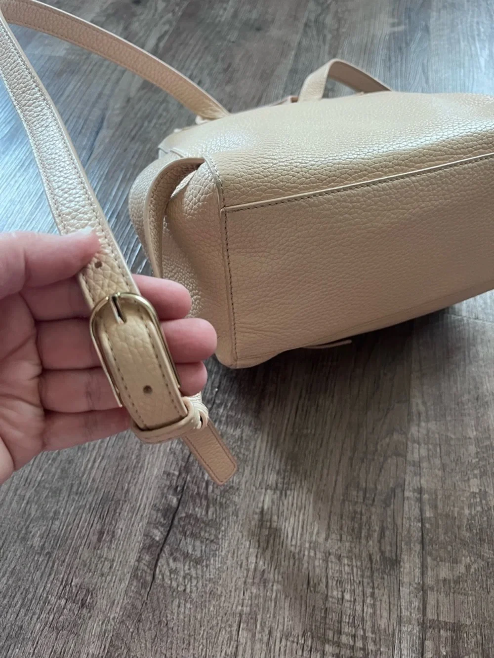 Tory Burch Thea Backpack Mini Pale Pink Pebbled Leather Tassel